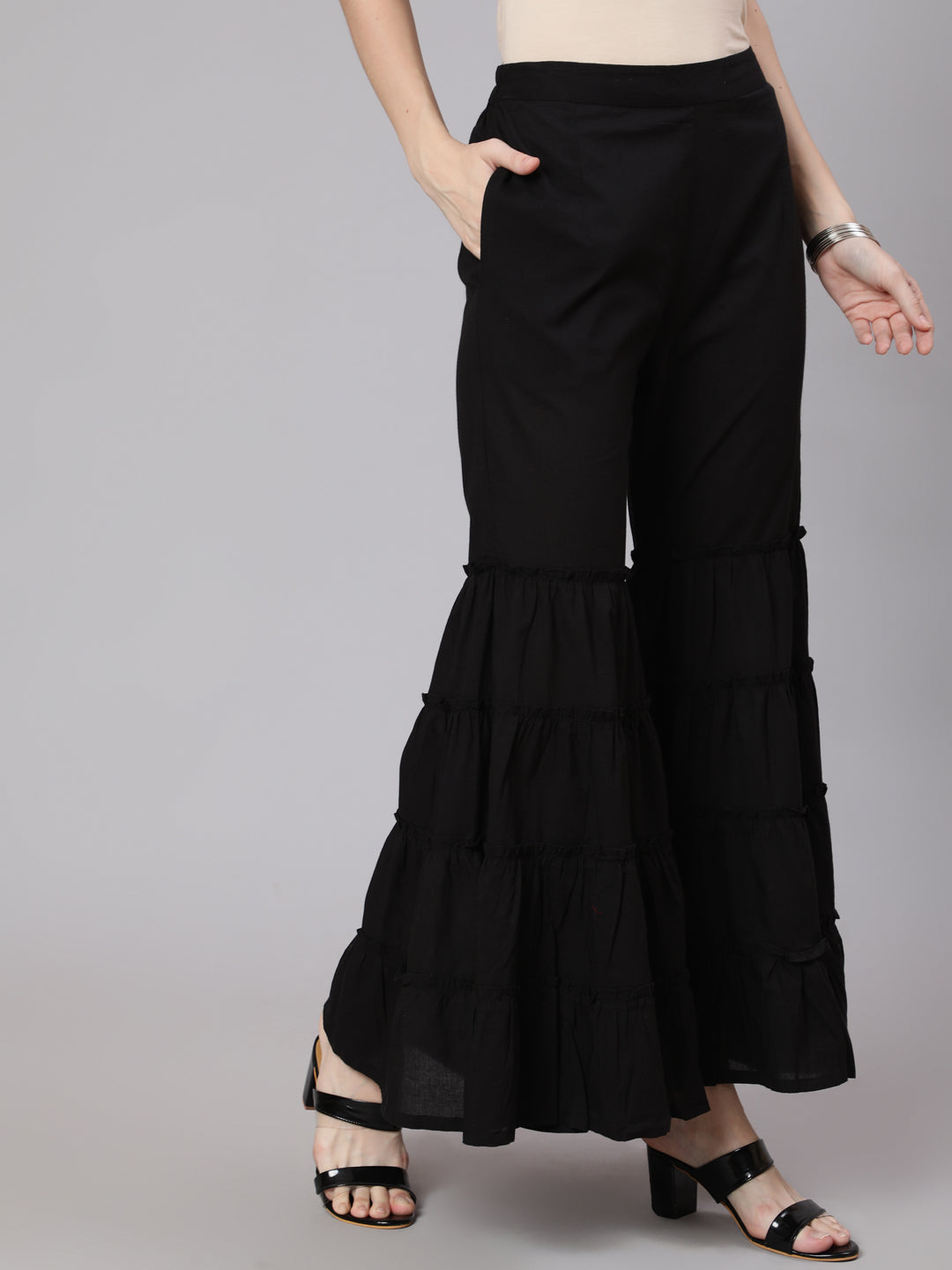 Black Sharara Pant - Elganza