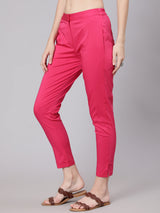 Magenta Cigarette Trouser - Elganza