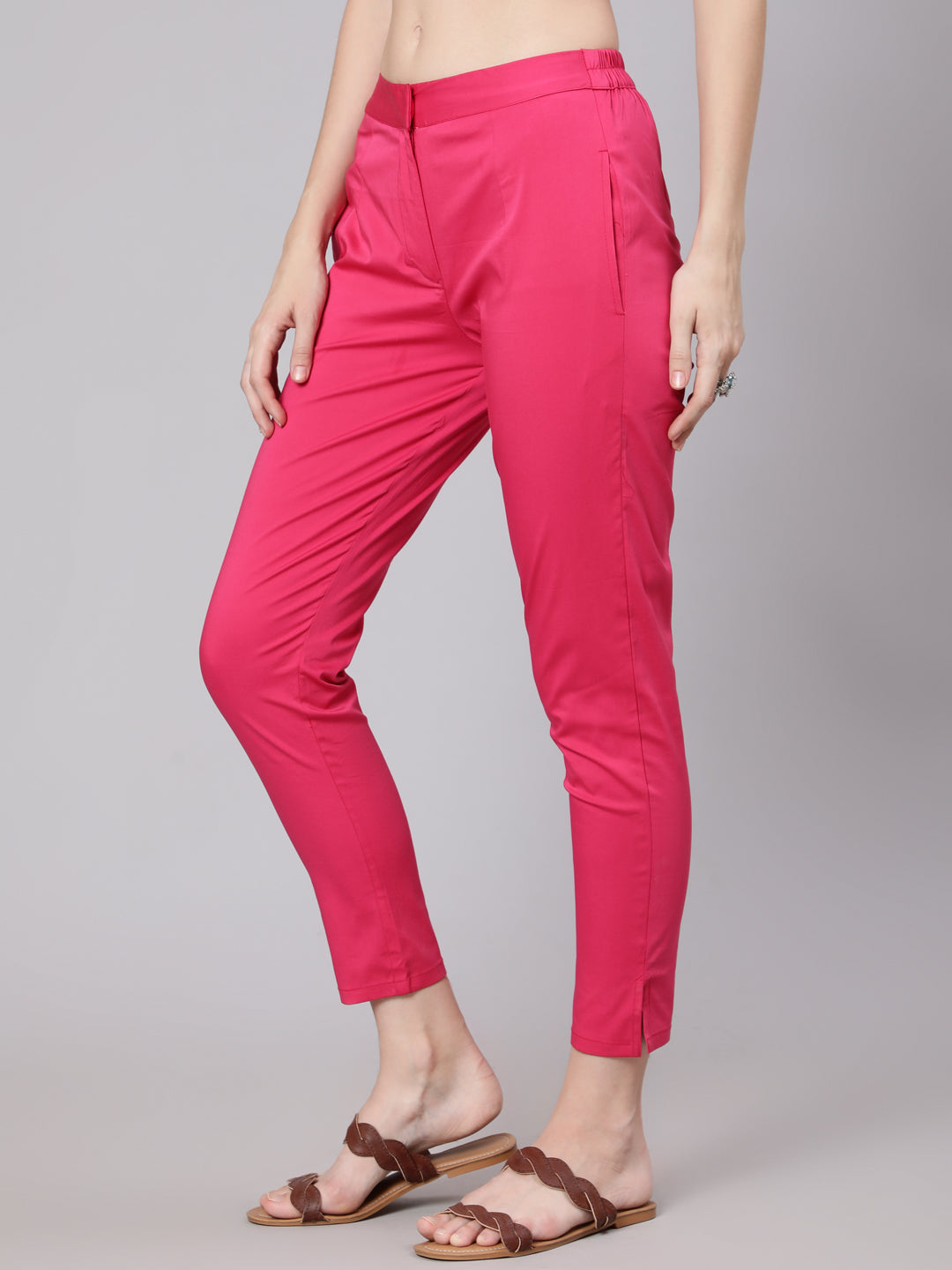 Magenta Cigarette Trouser - Elganza