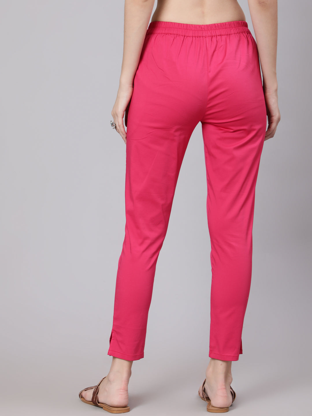 Magenta Cigarette Trouser - Elganza