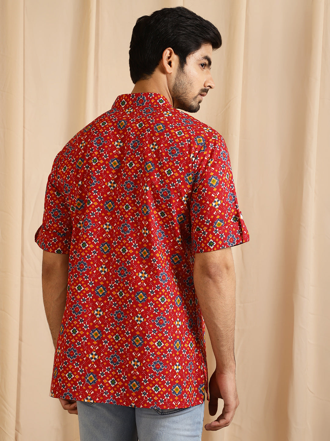 Red Patola Print Kurta - Elganza