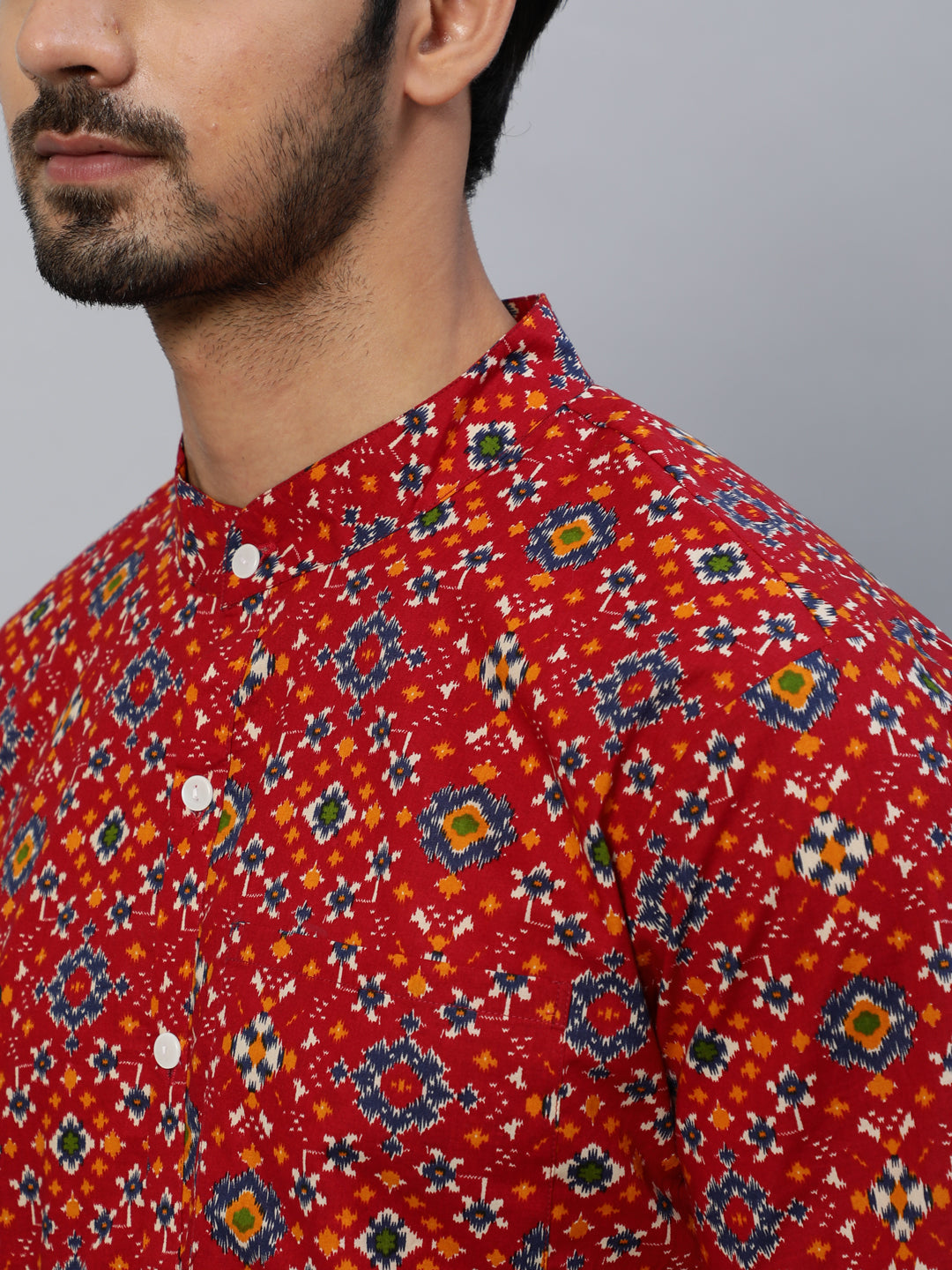 Red Patola Print Kurta - Elganza