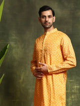 Yellow Digital Print Long Kurta