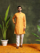 Yellow Digital Print Long Kurta