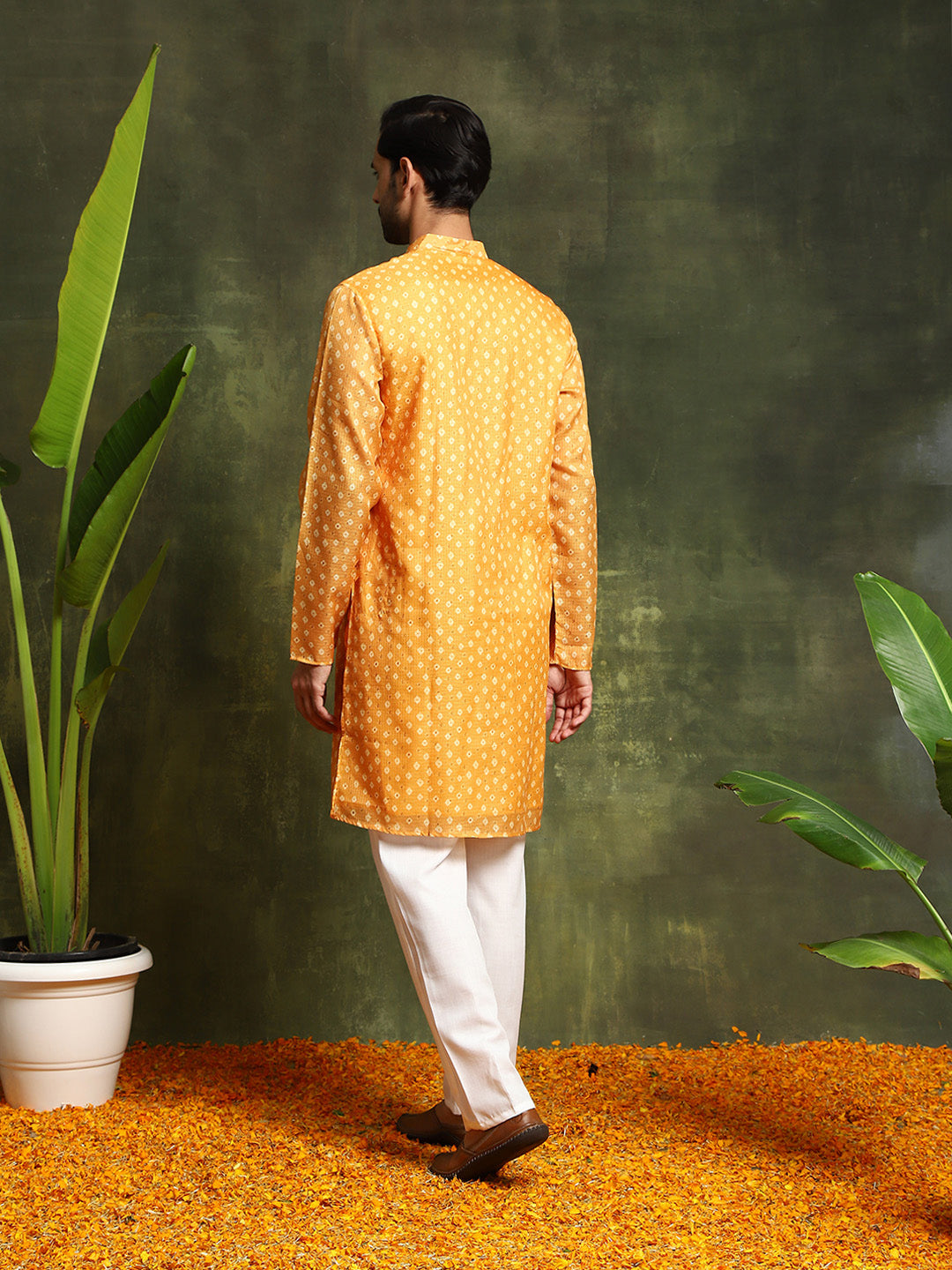 Yellow Digital Print Long Kurta