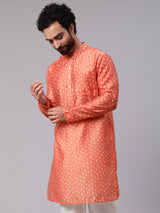 Orange Bandhani Print Couple Combo