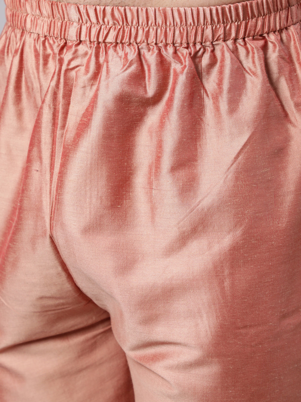 Rose Gold Kurta Pyjana With Floral Print Nehru Jacket - Elganza