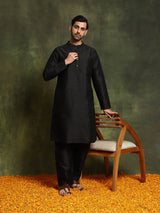 Black Embroidered Couple Combo Set