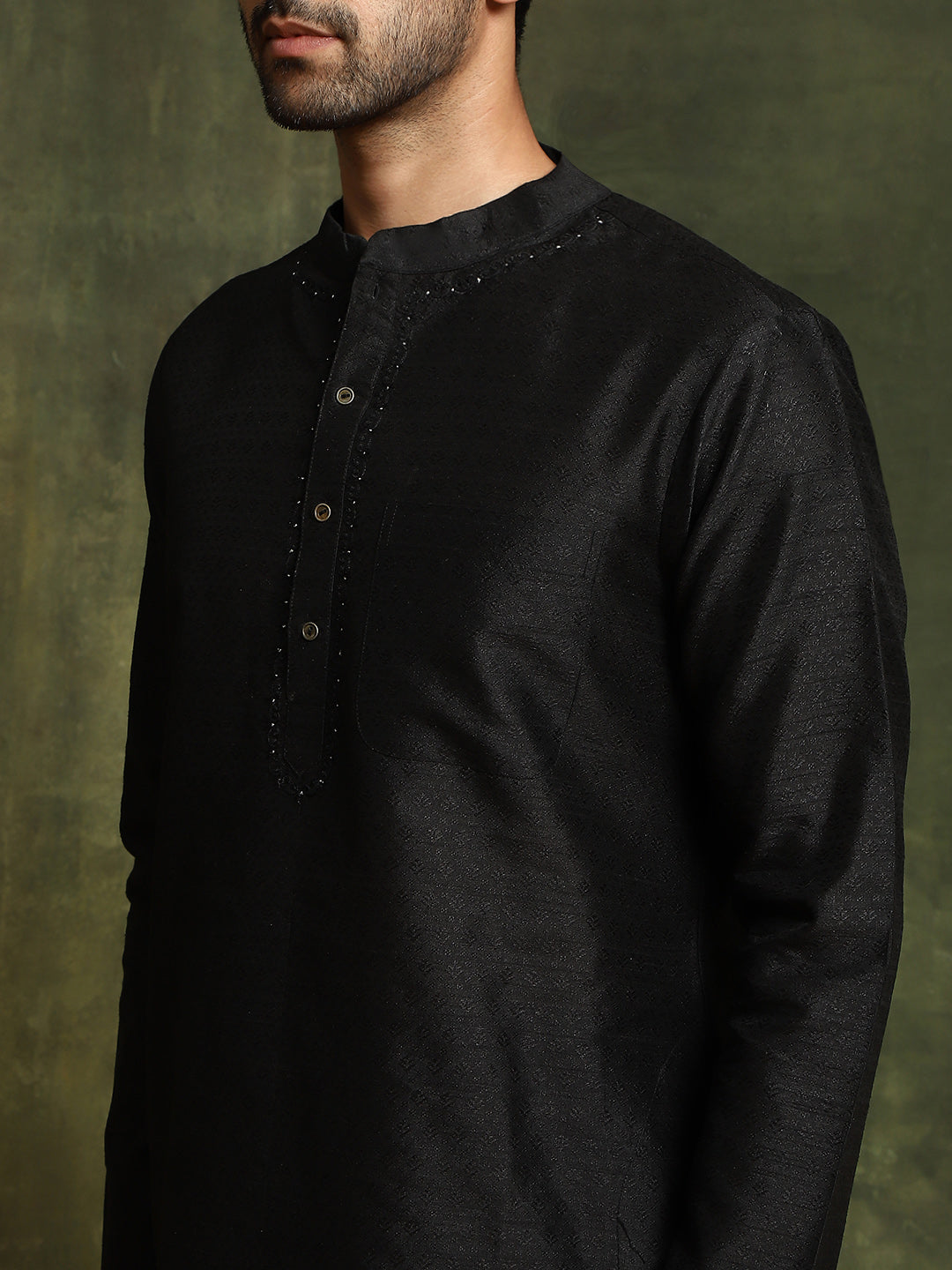 Black Embroidered Couple Combo Set