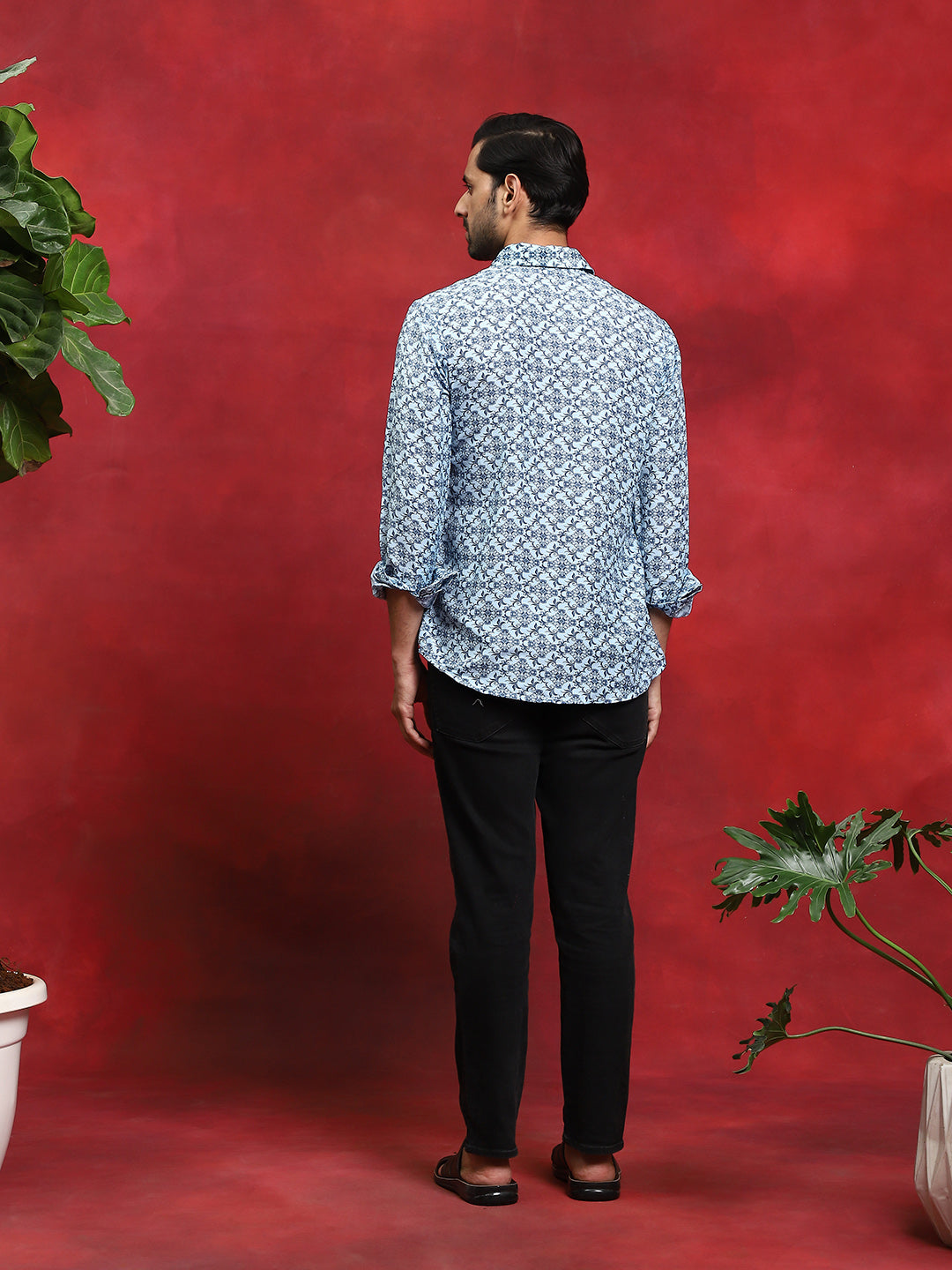 Blue Printed Couple Combo