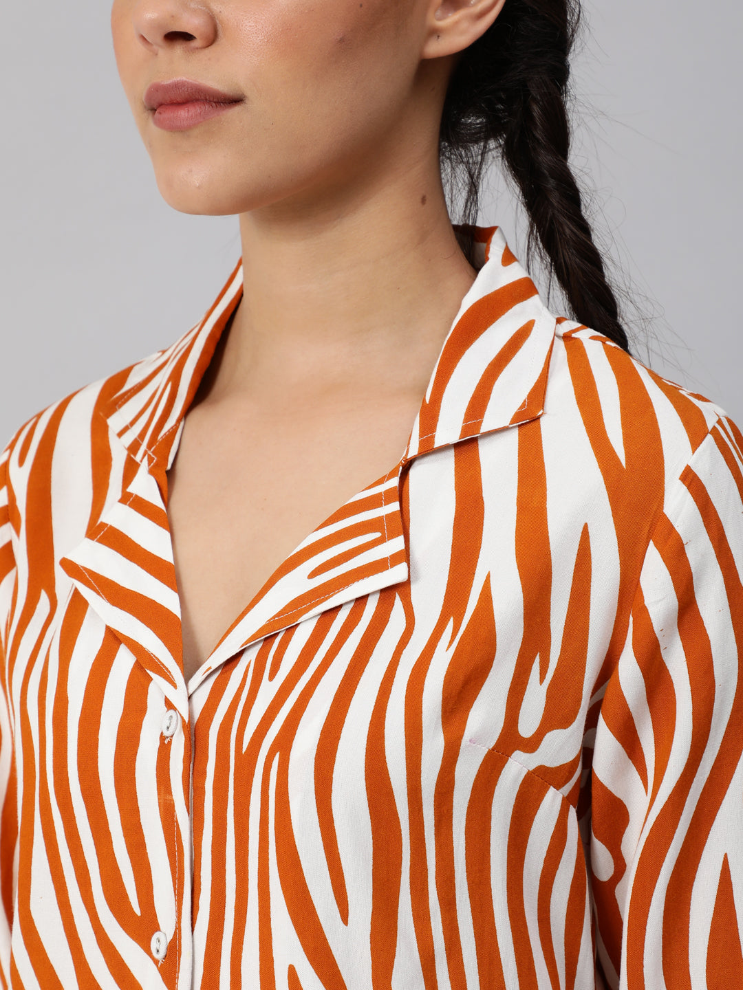 Orange Animal Printed Co ord Set - Elganza