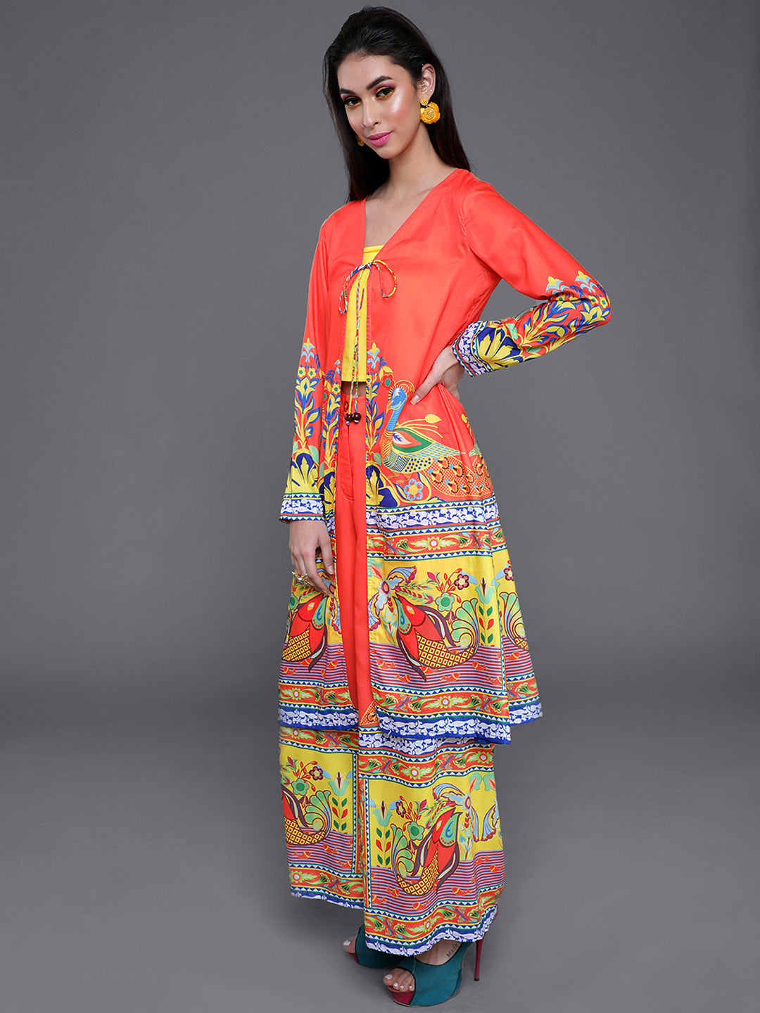 Orange Truck Art Co Ord Set With Jacket