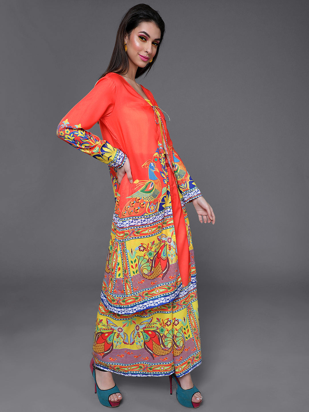 Orange Truck Art Co Ord Set With Jacket