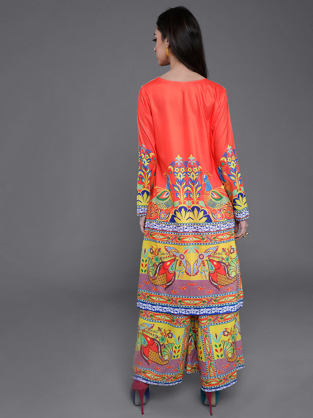 Orange Truck Art Co Ord Set With Jacket