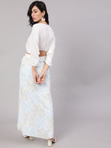 White Block Print Co-Ord Set - Elganza