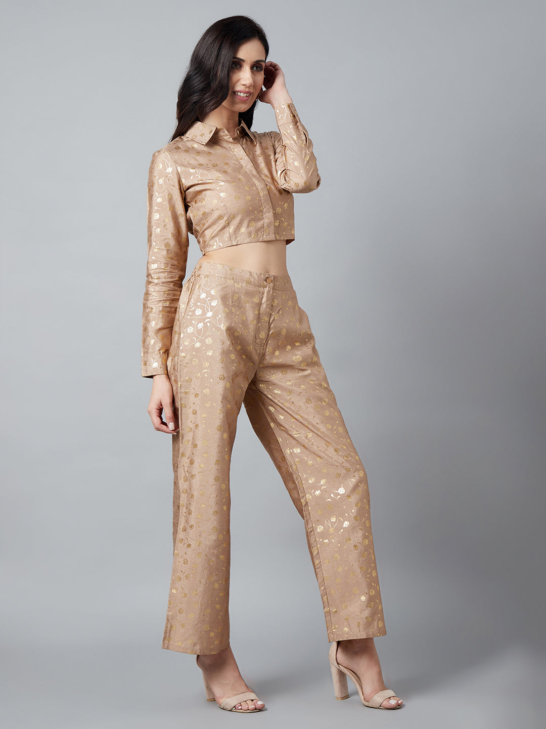 Gold Foil Printed Co Ord Set