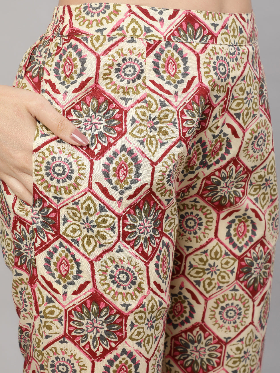 Cream Floral Print Coule Combo Set
