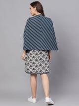 Blue Striped Sleeveless Waistcoat - Elganza
