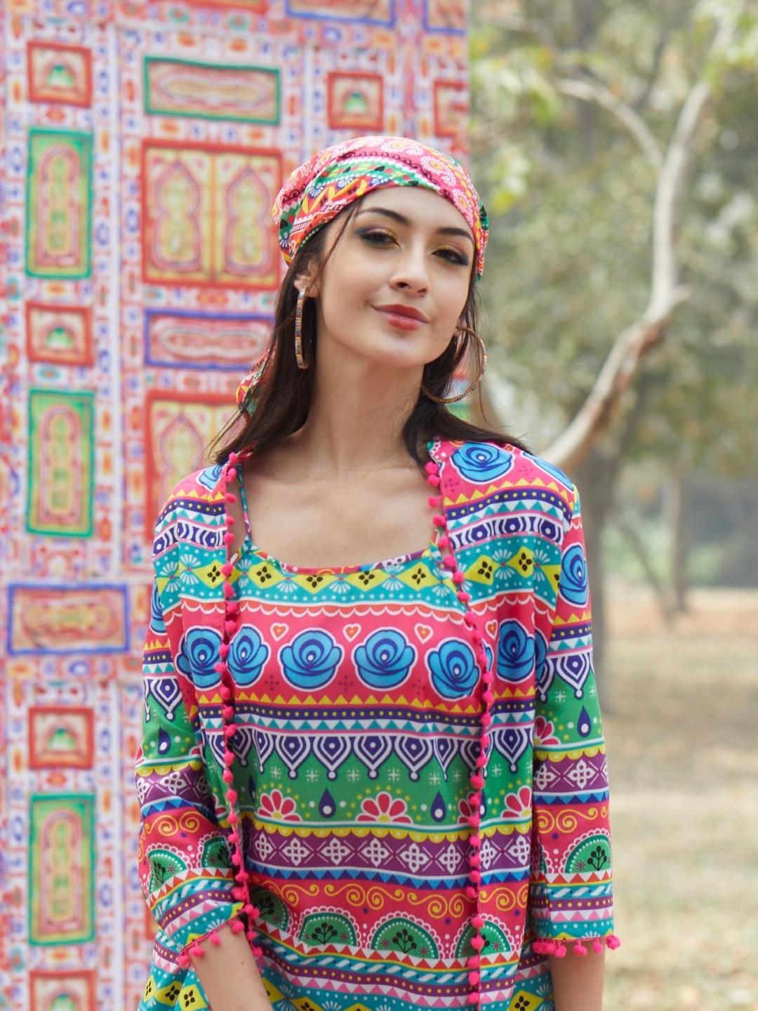 Multicolor Floral Print Jacket - Elganza