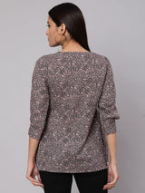 Grey Printed Tunic - Elganza