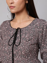 Grey Printed Tunic - Elganza