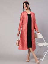 Red & Gold Reversible Brocade Jacket - Elganza