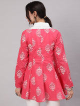 Pink & White Printed Tunic