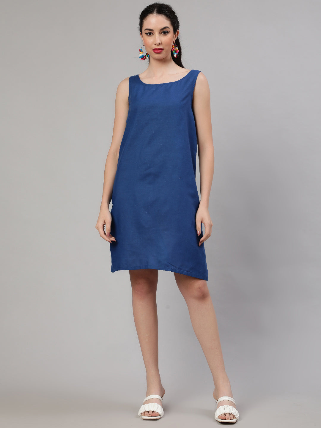 Orange Abstract Print Layered Dress - Elganza