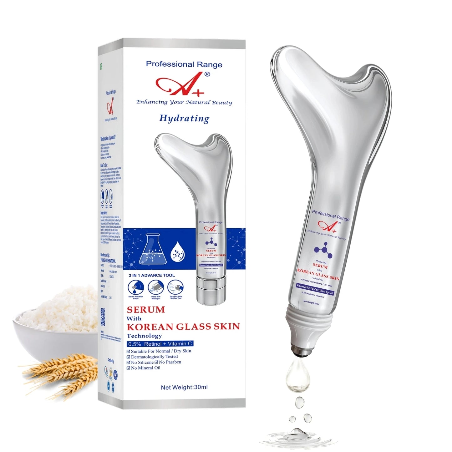A+ Hydrating Korean Glass Face Serum (Normal & Dry Skin) – 30ml image 0