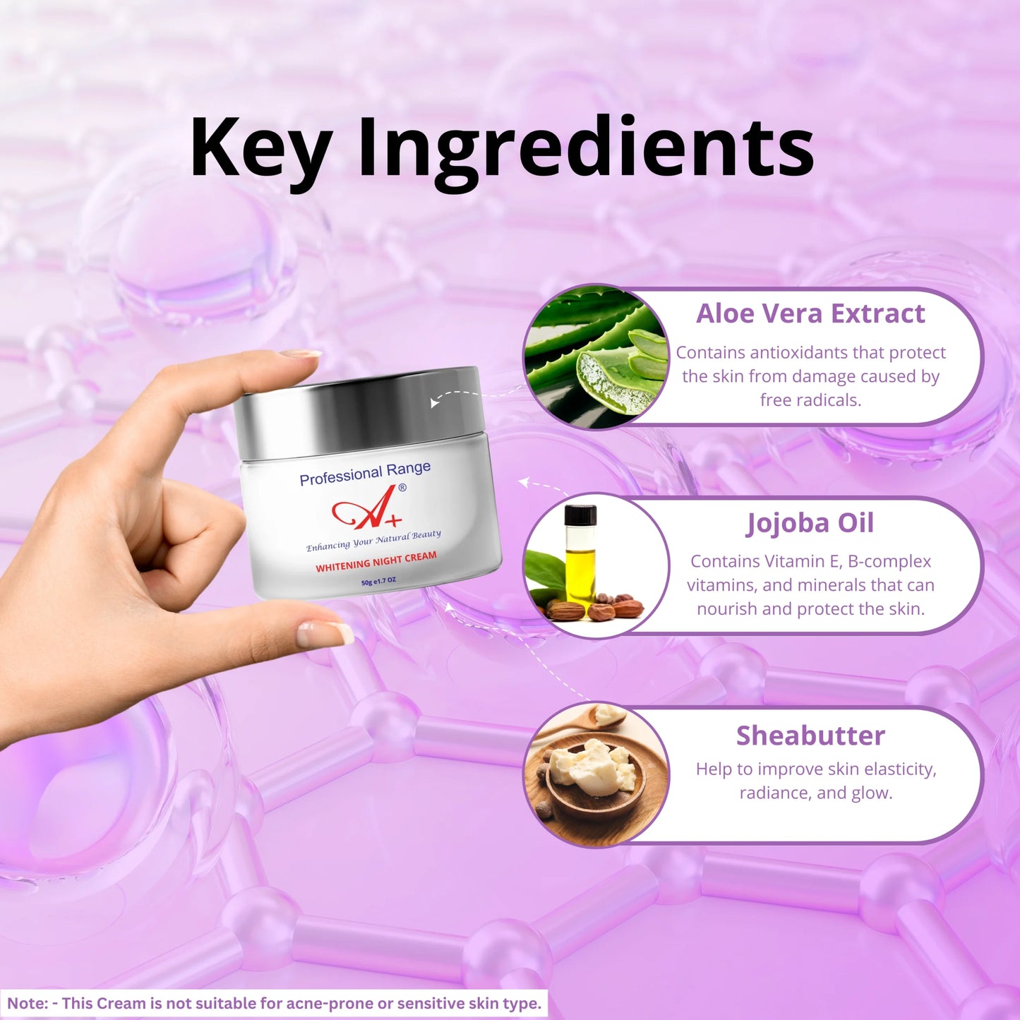 A+ Whitening Night Cream – 50gm image 2