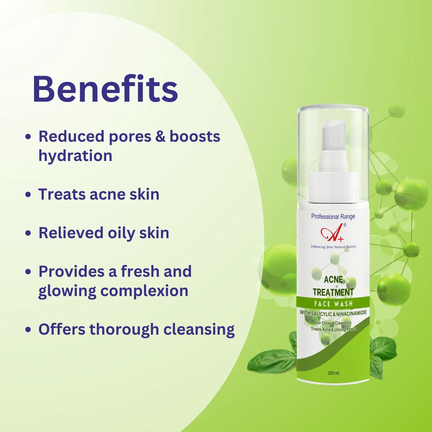 A+ Acne Treatment Face Wash (120 ml) image 3