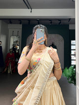 Paithani Zari Weaving Shimmer Lehenga Choli with Dupatta