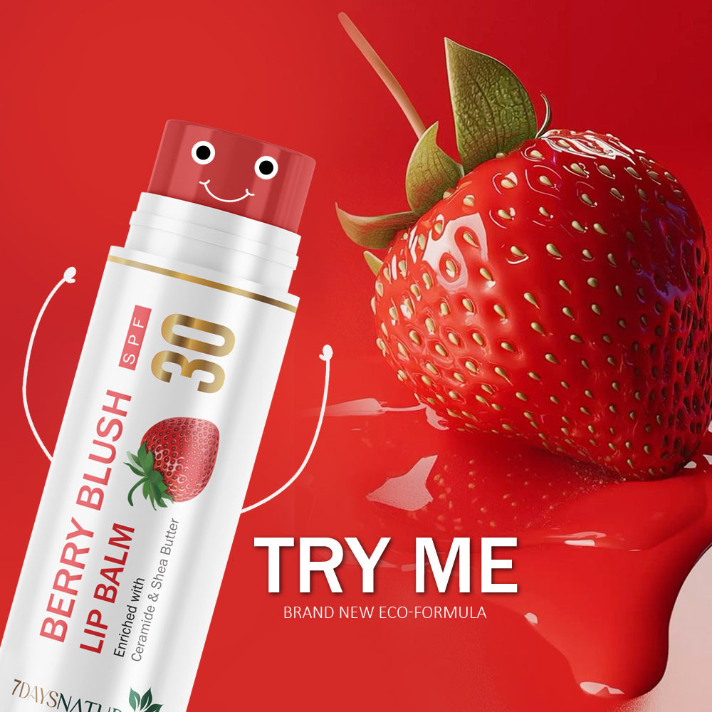 7 DAYS NATURAL Berry Blush With 15 SPF Lip Balm For Lips - 10GM image 8