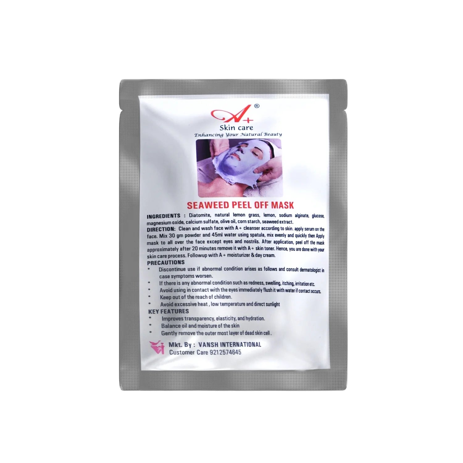 A+ Seaweed Peel-Off Mask (Pack of -2) image 0