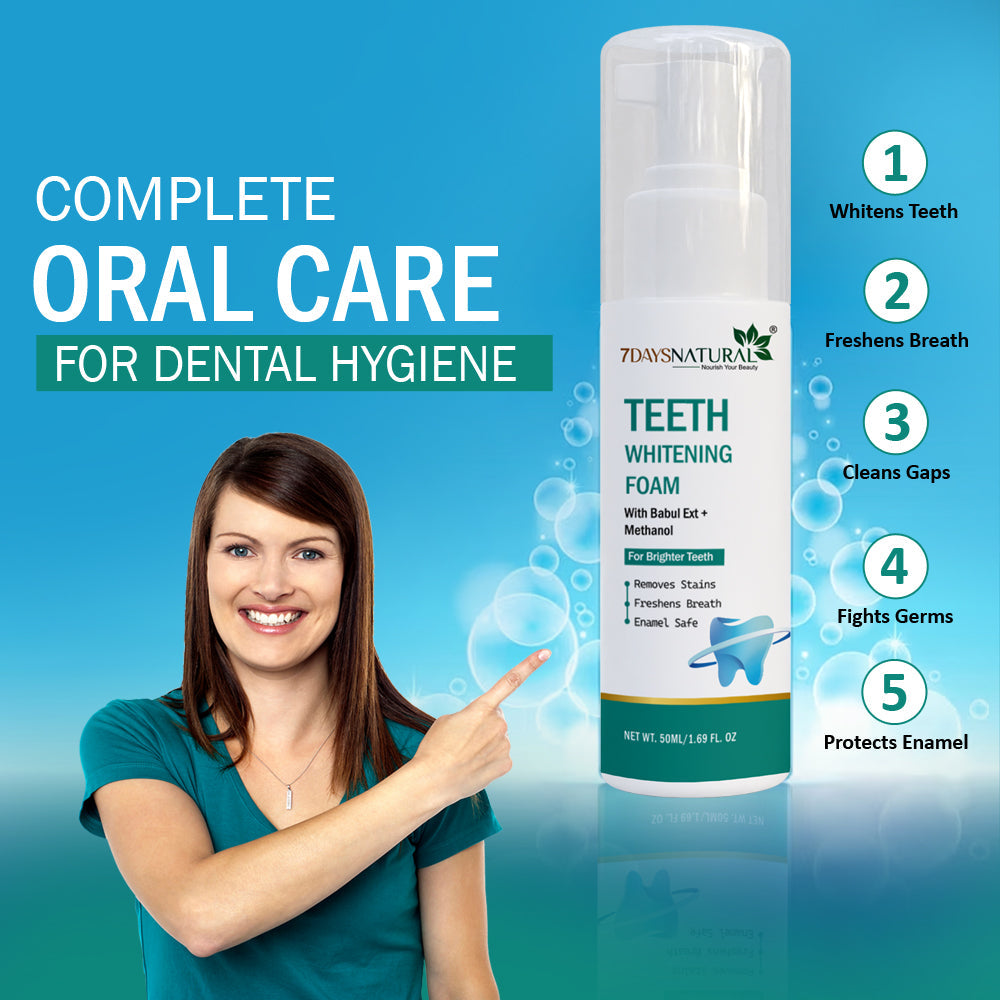 Teeth Whitening Mousse Foam 50ml | Advanced Natural Whitening Formula with Aloe Vera, Babul & Pineapple Extracts | For Men & Women image 7