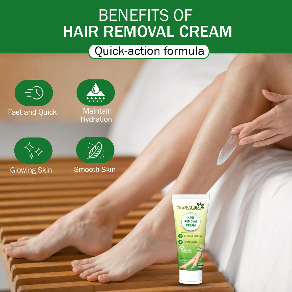 7DAYS NATURAL Hair Removal Cream With No Pain For Women & Men - 30GM image 3