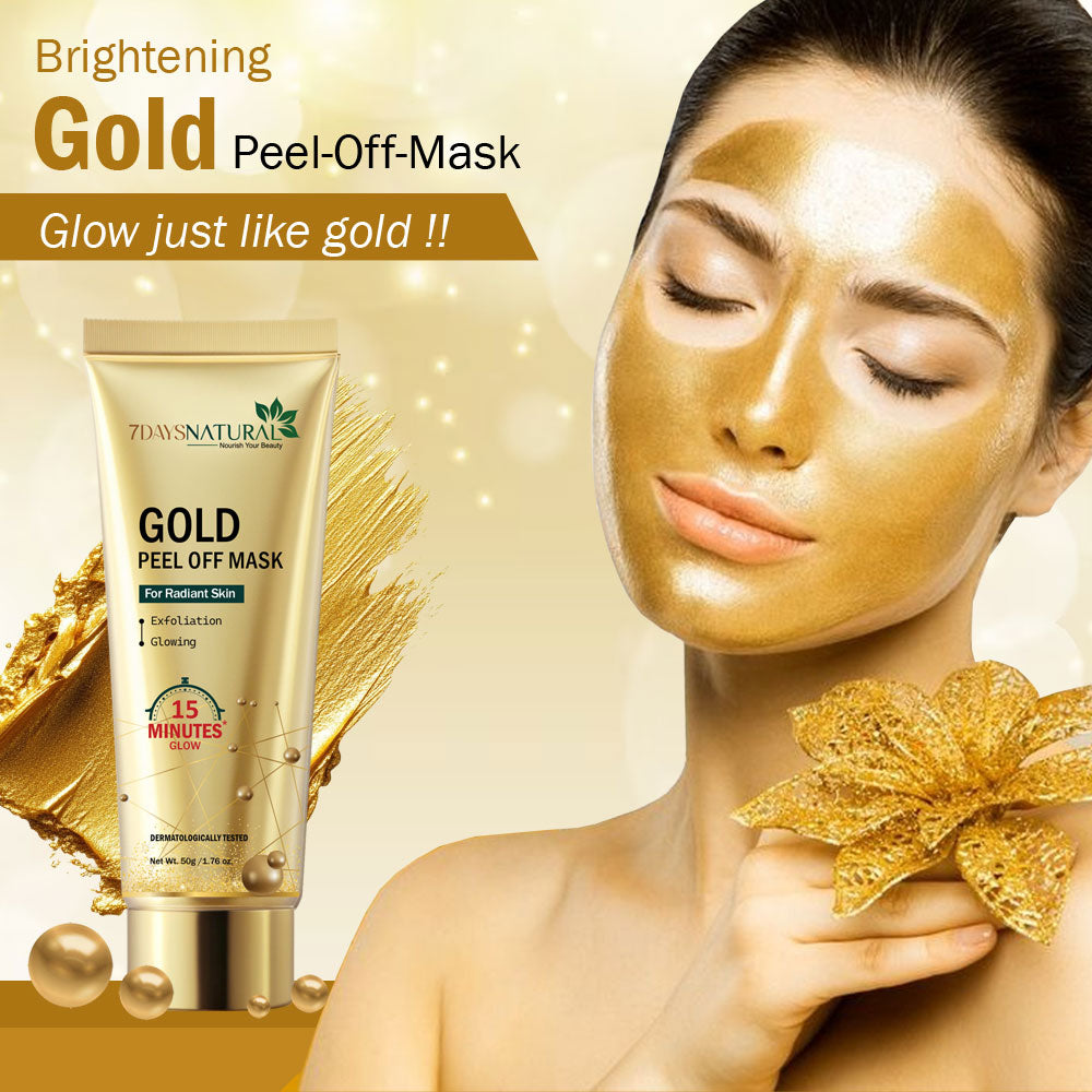 7DAYS NATURAL Golden Gold Peel Off Mask For Skin Men & Women - 50GM image 6