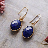 Imported Natural Stone Crystal Geometric Eardrop Earrings for Women - Elganza