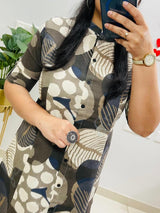 Digital Print A-Line Kurti Co-ord Set with Ankle-Length Pants