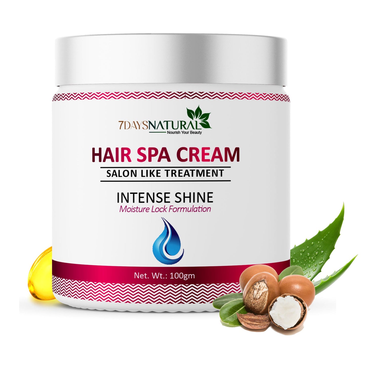7 Days Natural hair spa cream for straightened hair dry and frizzy hair-100m image 0