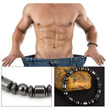 Magnetic Therapy Bracelet for Weight Loss & Wellness – Pentagram Stone Magnetite & Hematite Stretch Bracelet for Women & Men - Elganza