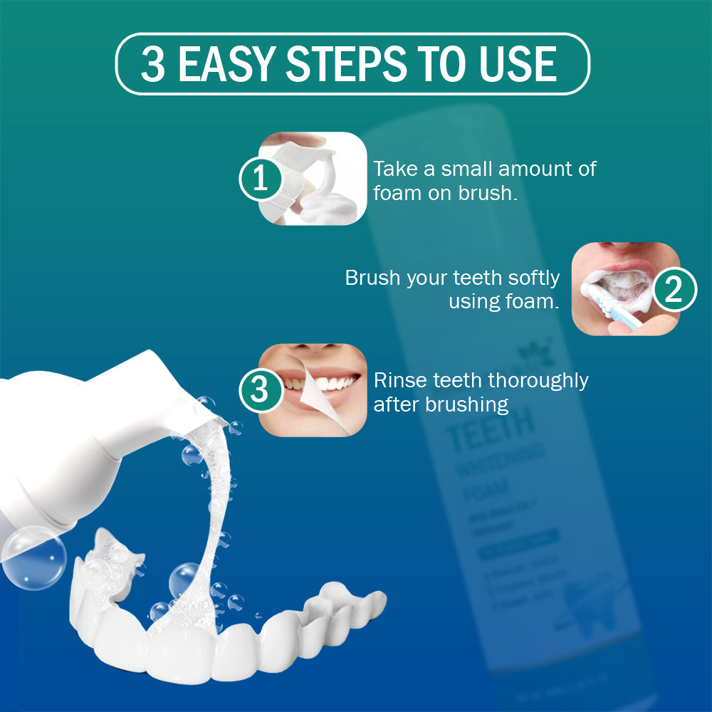 Teeth Whitening Mousse Foam 50ml | Advanced Natural Whitening Formula with Aloe Vera, Babul & Pineapple Extracts | For Men & Women image 6
