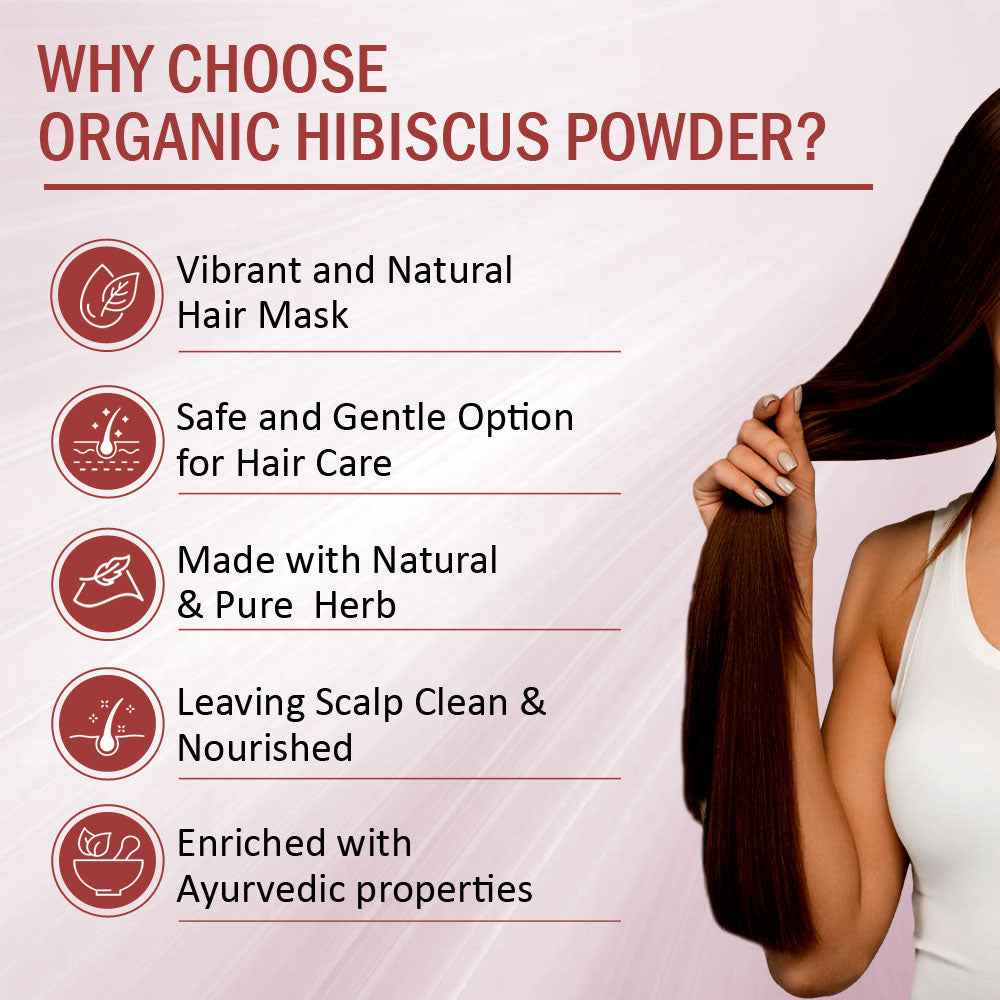 7Days Natural Hibiscus Flower Powder Ideal for Hair pack, Face pack, Eating, and Hibiscus tea | Gudhal Ka Phool Powder | 100% Pure and Natural, No Preservatives- 200gm image 4