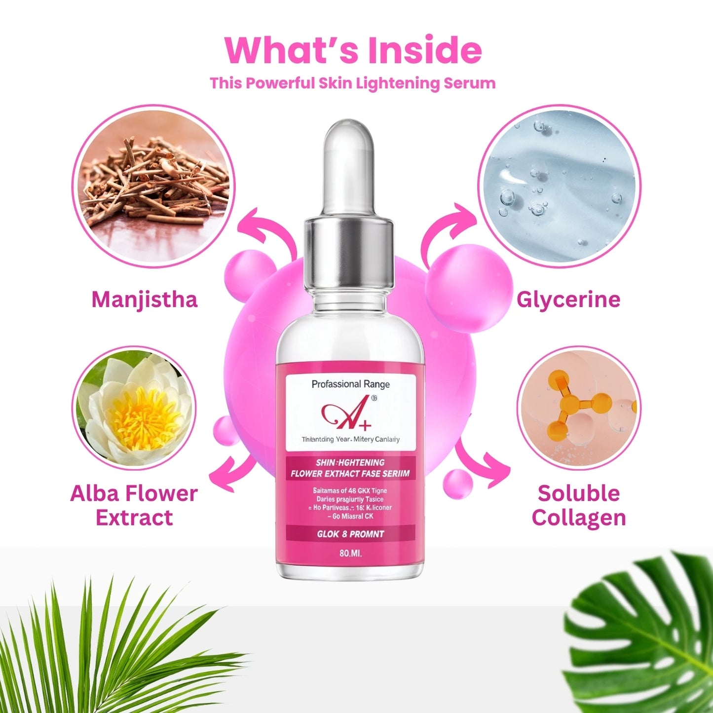 A+ Skin Lightening Flower Extract Face Serum (30 ml) image 1