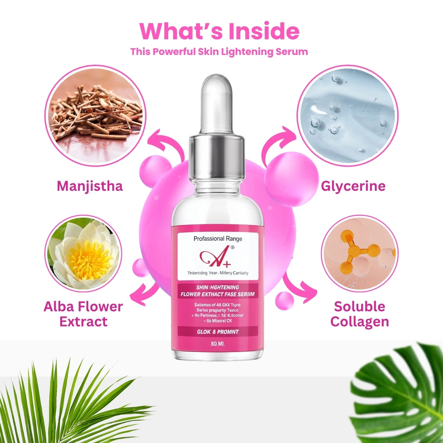 A+ Skin Lightening Flower Extract Face Serum (30 ml) image 1