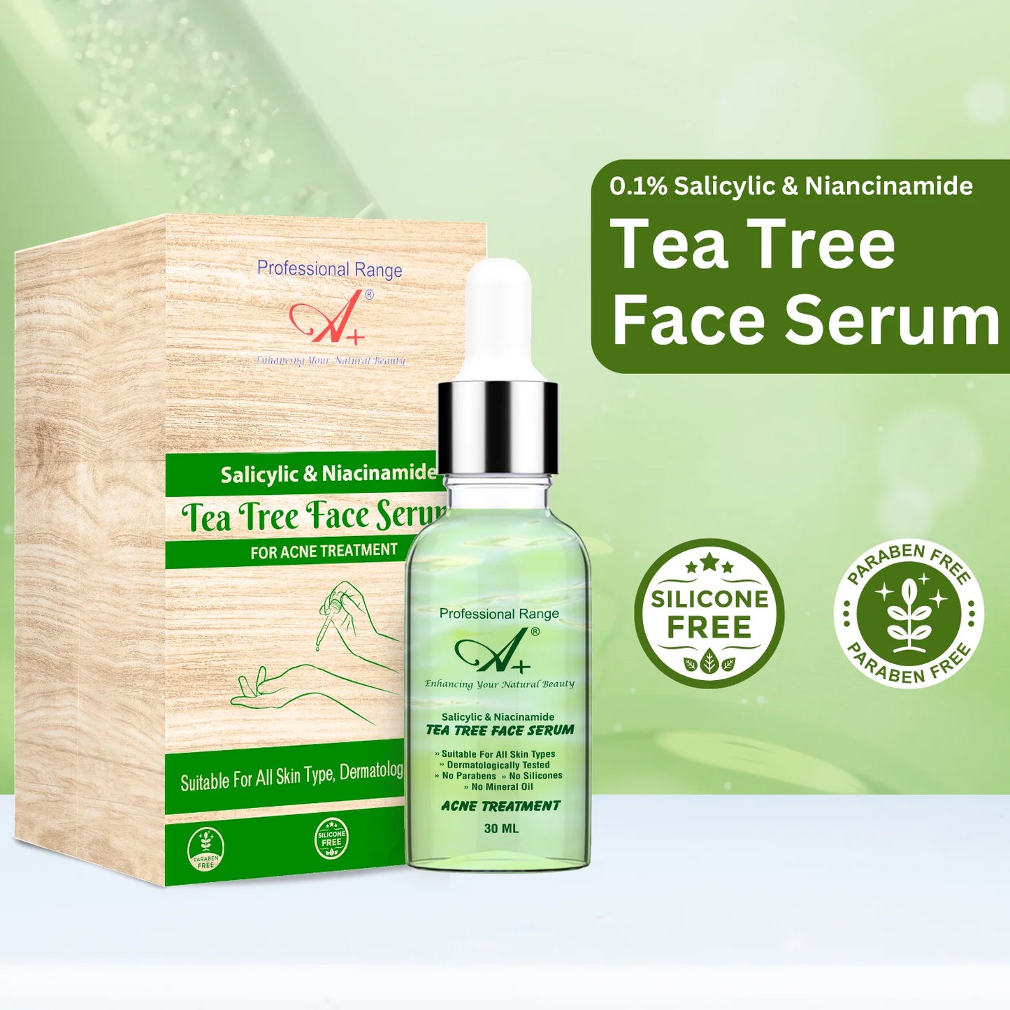 A+ Tea Tree Serum with 0.2% Salicylic Acid for Oily Skin – 30 ml image 1
