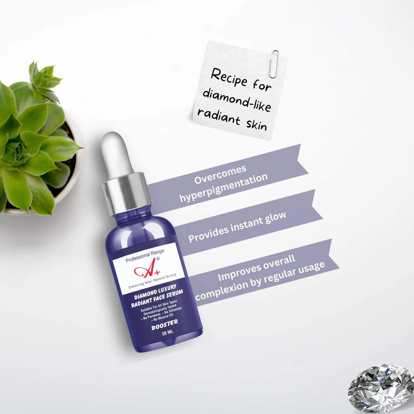 A+ Diamond Luxury Radiant Face Serum (30 ml) image 3