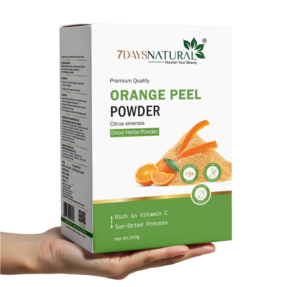 7Days Natural Orange Peel Face Powder Face Pack for Remove Scars, Marks, Dark Spots, Pimples (200 g) image 0