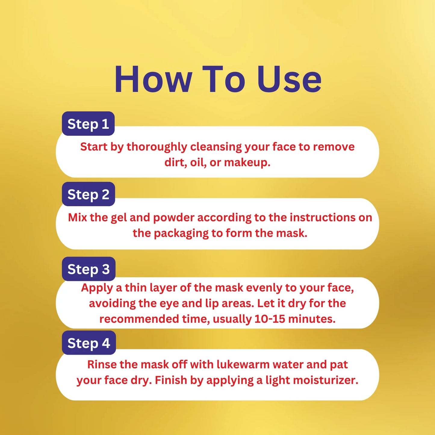 A+ 2080 Gold Soothing Gel Mask (12 Powder + 12 Gel) image 4