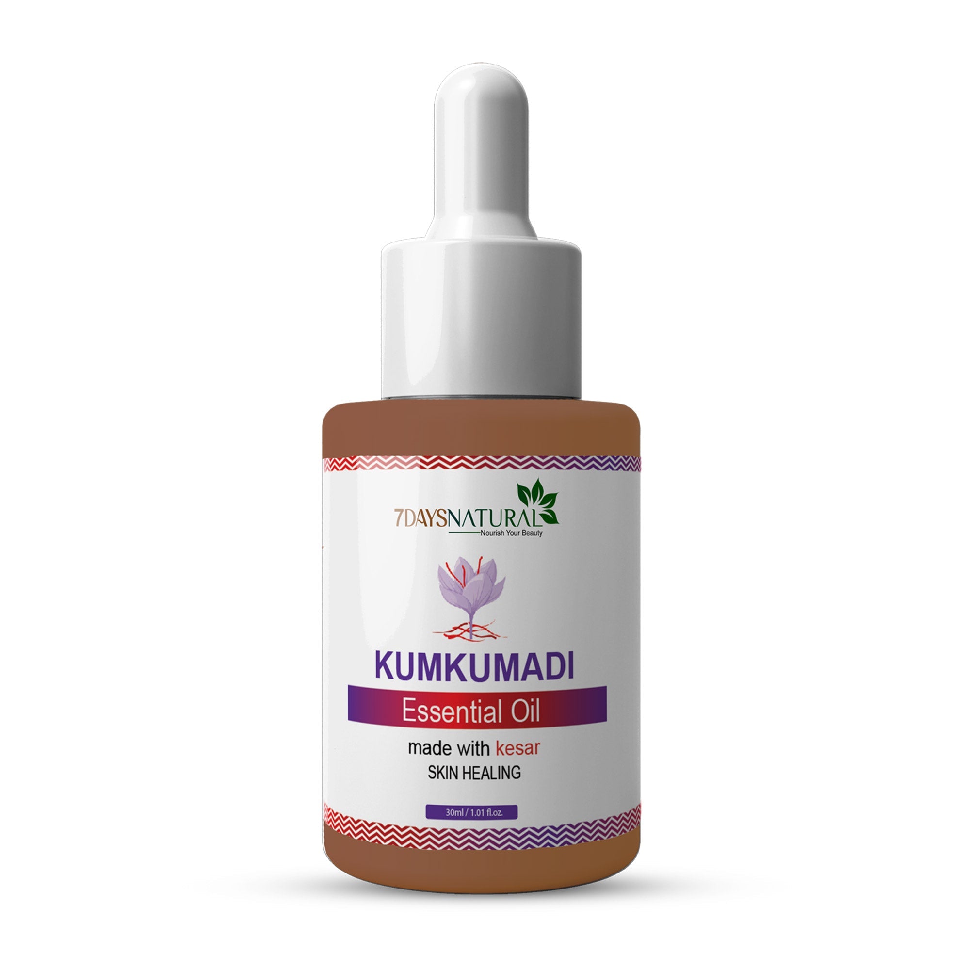 Kumkumadi Essential Oil 30 ml for glowing skin natural way & Diminishes scars, dark circles and dark spots| 7Days Natural image 1
